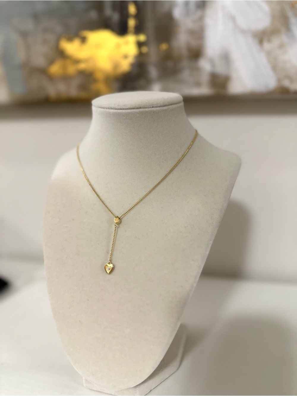 DIOR Gold Heart Pendant Necklace - Gold